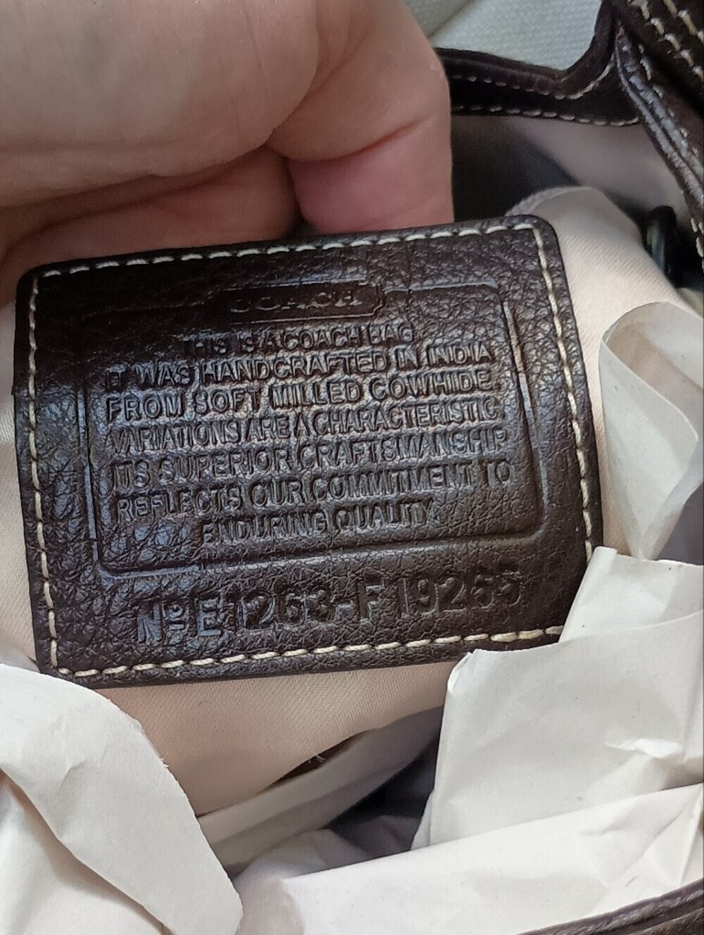 Coach Dark Brown Leather Crossbody Bag with Gold Turn-Lock - Picture 3 of 5